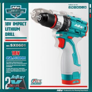 درل شحن 18 فولت 10 ملم 45 نيوتن 2 بطاريه مع شاحن قاعده كود JCTOP- SX0601
